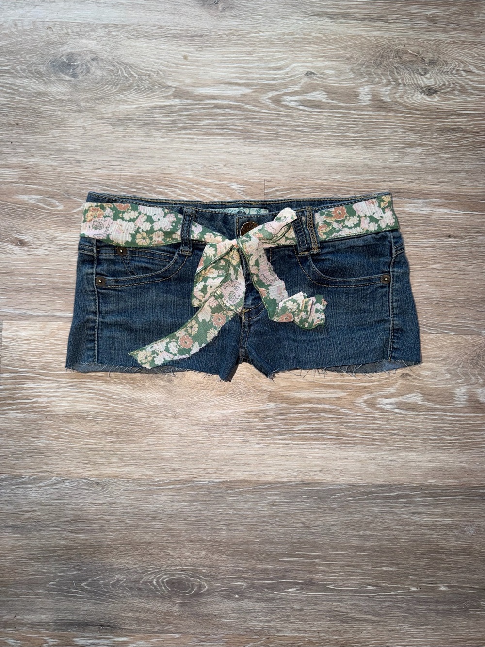Vintage Y2K super low rise Jolt denim micro shorts